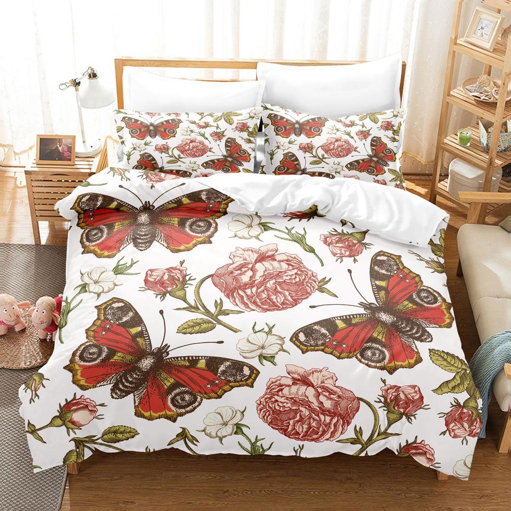 Grinding Three-Piece Butterfly Series 3D Digital Printing Bedding Kit Factory