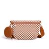 Hand Woven Checkerboard Crossbody Bag, Casual Sports Shoulder Bag, Lightweight and Versatile Waist Bag