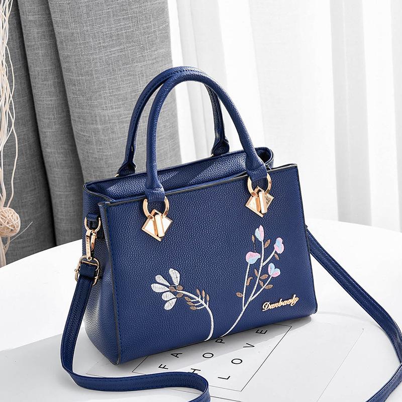 Modna haftowana damska torba na suwak Torebka na jedno ramię Casual Crossbody Bag