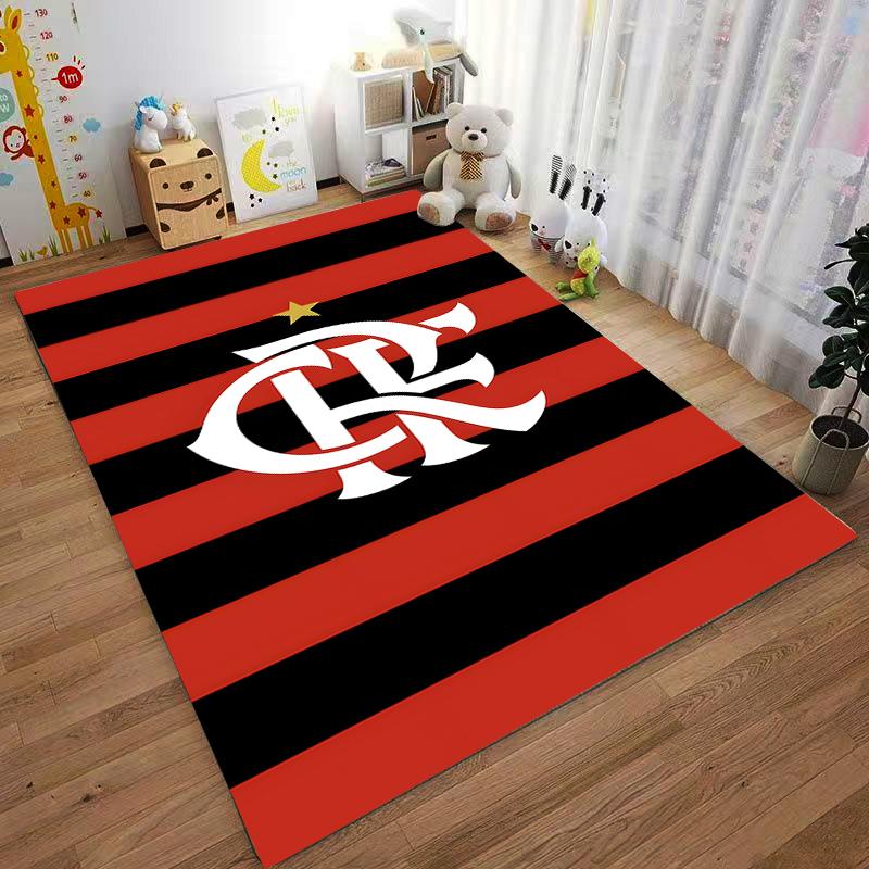 Red and Black Striped Carpet with Star and Unique Letter Design  Suitable for Use As an Anti-slip for Living Room Bedroom Sofas