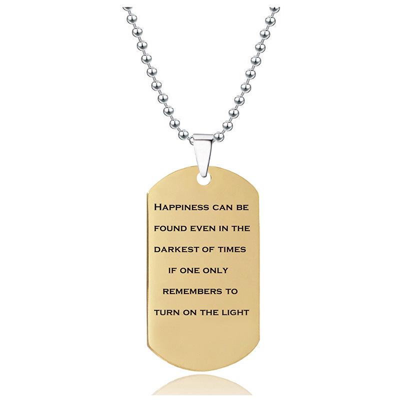 Gravierte goldene Edelstahl-Halskette: Erntedank- & Weihnachtsgeschenk