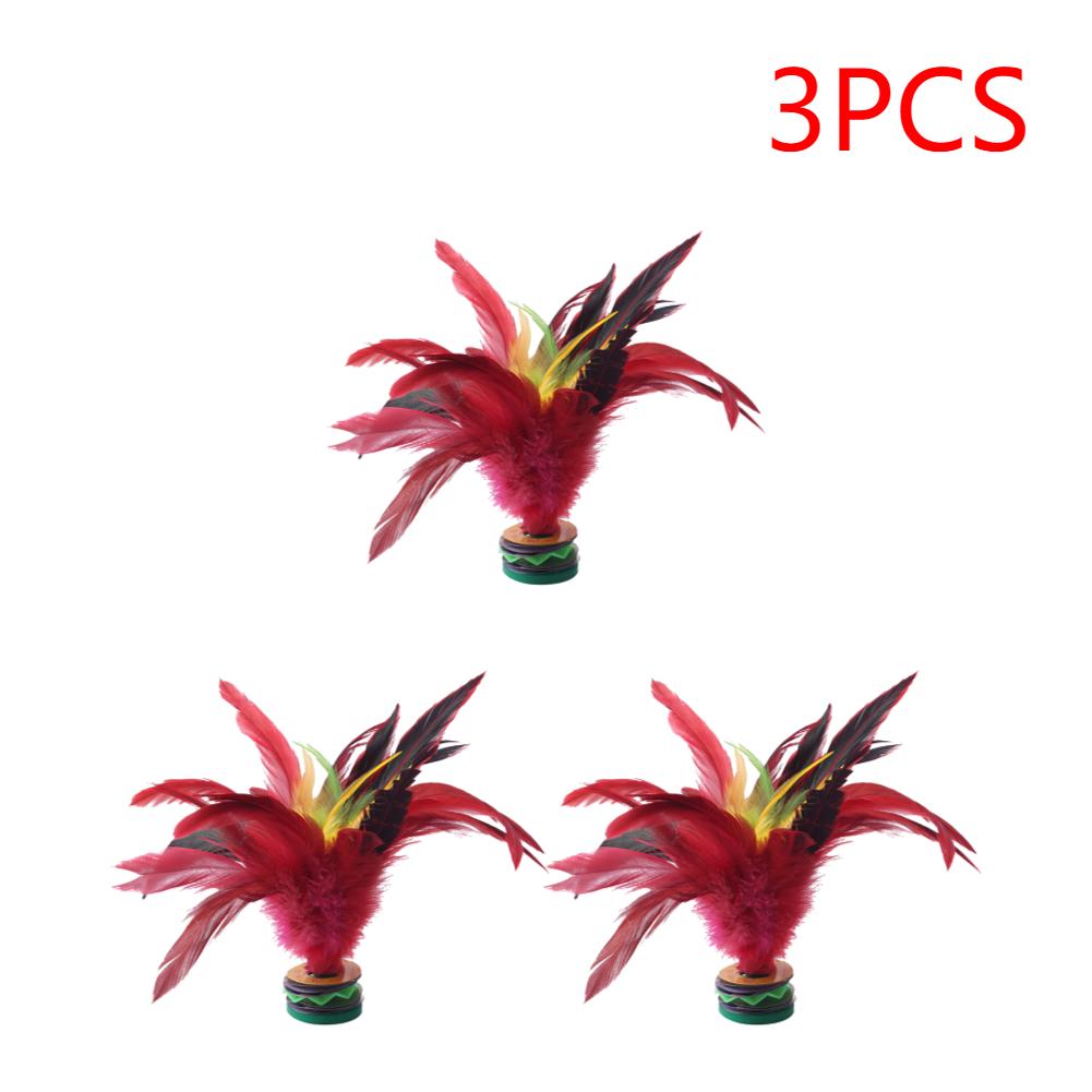 

4pcs Feather Jianzi Colorful Feathers Shuttlecock Portable Foot Kick Handwheel Feather Shuttlecock Outdoor Fitness Entertainment
