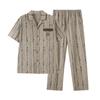 Pajamas Men's Summer Cotton Short Sleeve Trousers Men's Thin Summer Large Size Half Sleeve Men's Summer Loungewear Set