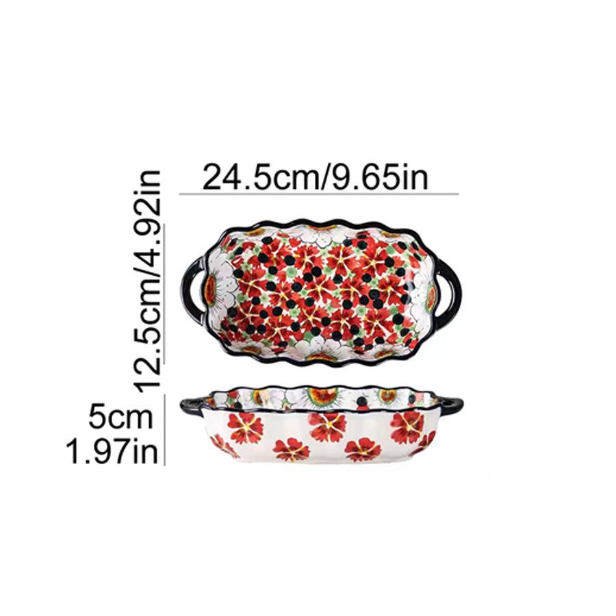 Creative Hand Painted Ceramic Bowl Set Double Ear Soup Bowl Home Tableware Coffee Mug