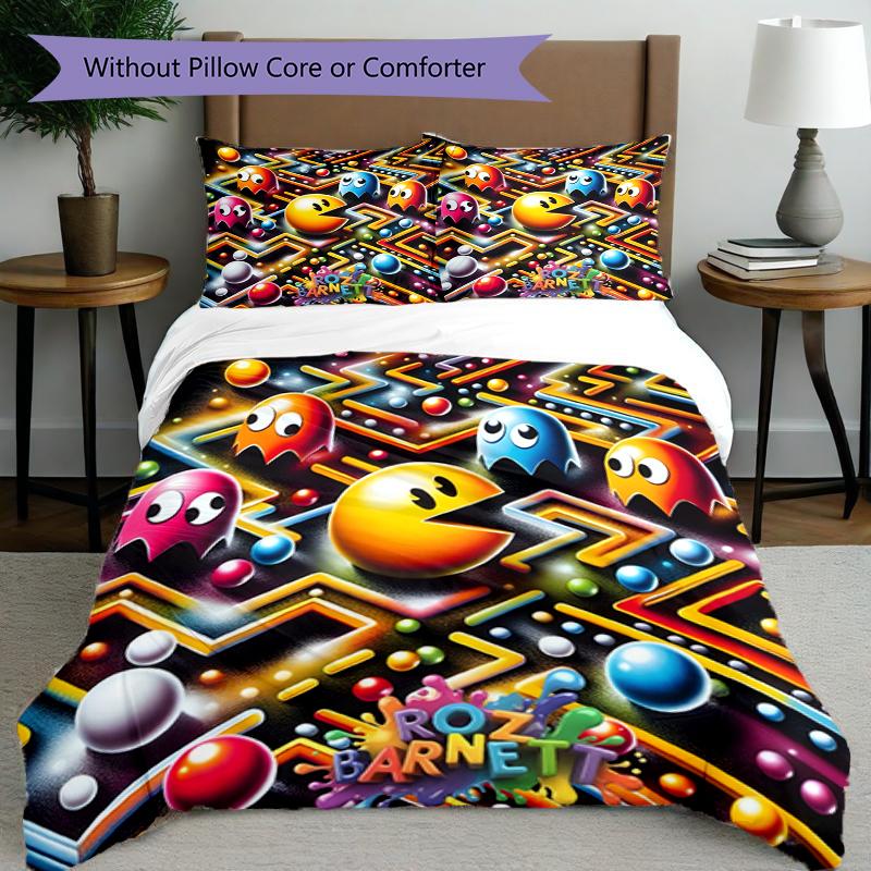 3pcs Duvet Cover Set (1*Duvet Cover + 2*Pillowcase, Without Core),PAC Print Bedding Set, Bedroom Decor, All‑Season, Birthday Gift