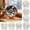 Holz-Weihnachts-Tischdeko-Ornament DIY-Malset, Set mit Ständer, Malornamente für Kinder Streifen Und Pinsel, Handbemalte Feiertagsdekoration