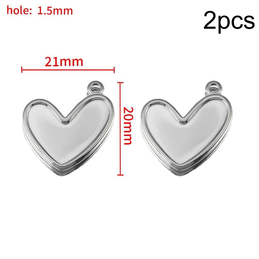 

5Pcs 2Pcs Stainless Steel Heart Blank Pendant Trays Bezel Charms Bulk for Homemade Necklaces Jewelry Making DIY Crafts Resin Art 1bags