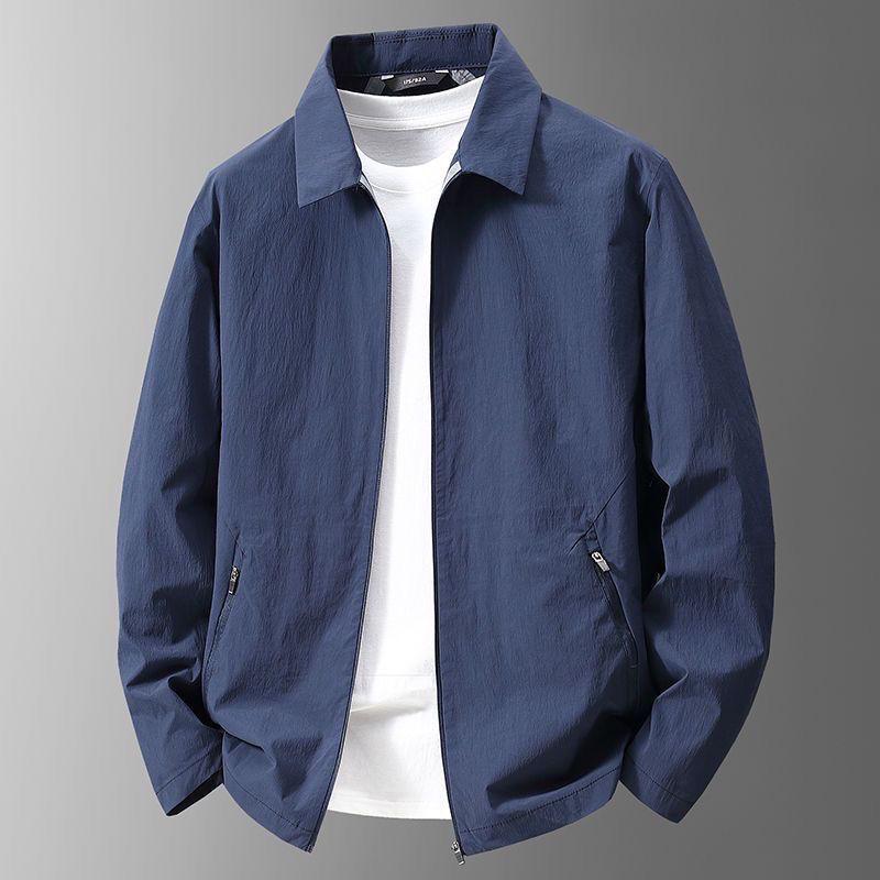 Men s Casual Outdoor Thin Jacket - UV Protection, Breathable & Lightweight Summer Outerwear Medium синий