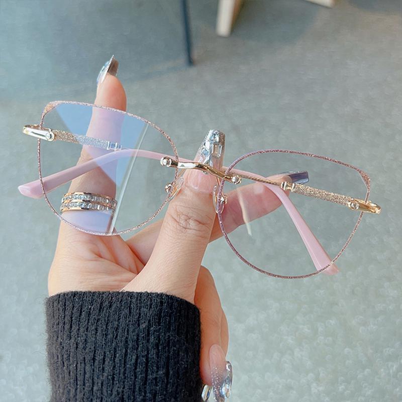 Anti-blue Light Glasses Cat Eye Metal Eyewear Women Men Exquisite Sweet Eyeglasses Blue Light Blocking Man Lady Computer Eyeglas