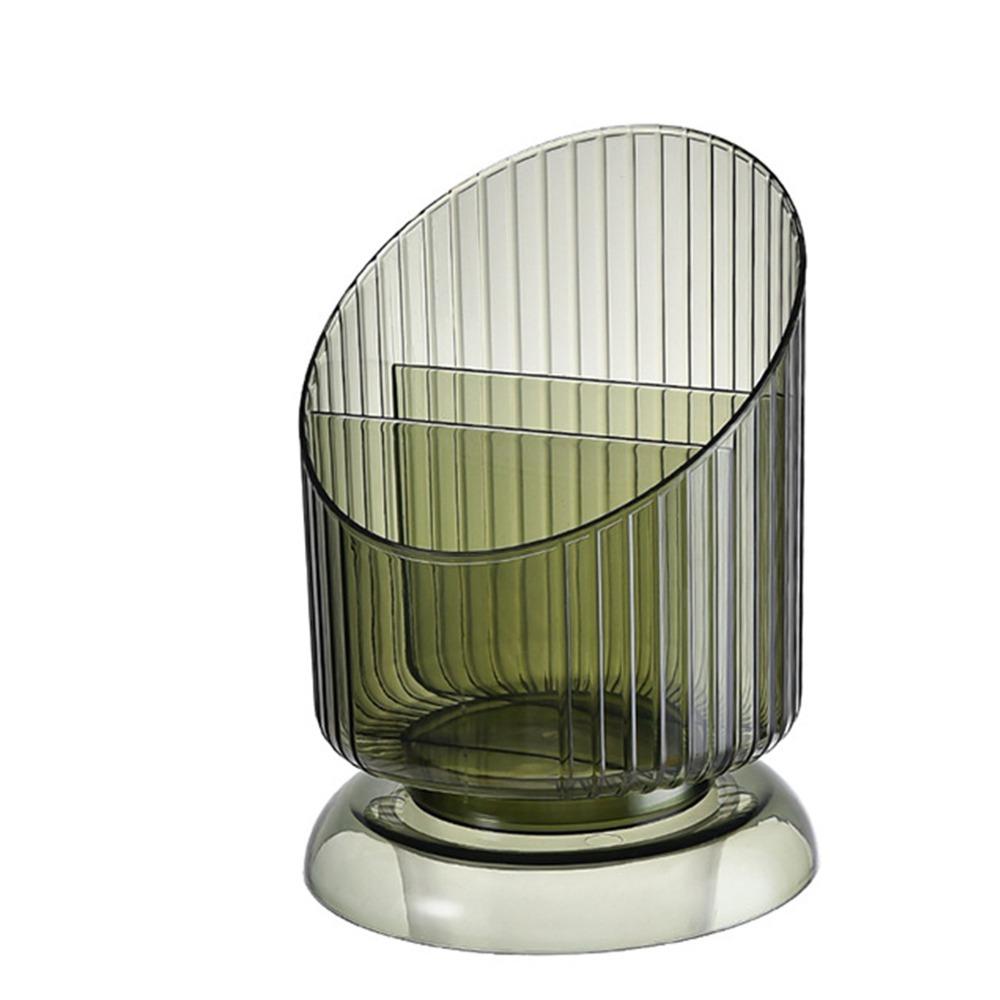 

Desk Organization Transparent Makeup Brush Holder White Green Pen Storage Holder Plastic Round Shape Round Brush Holder Office зелений