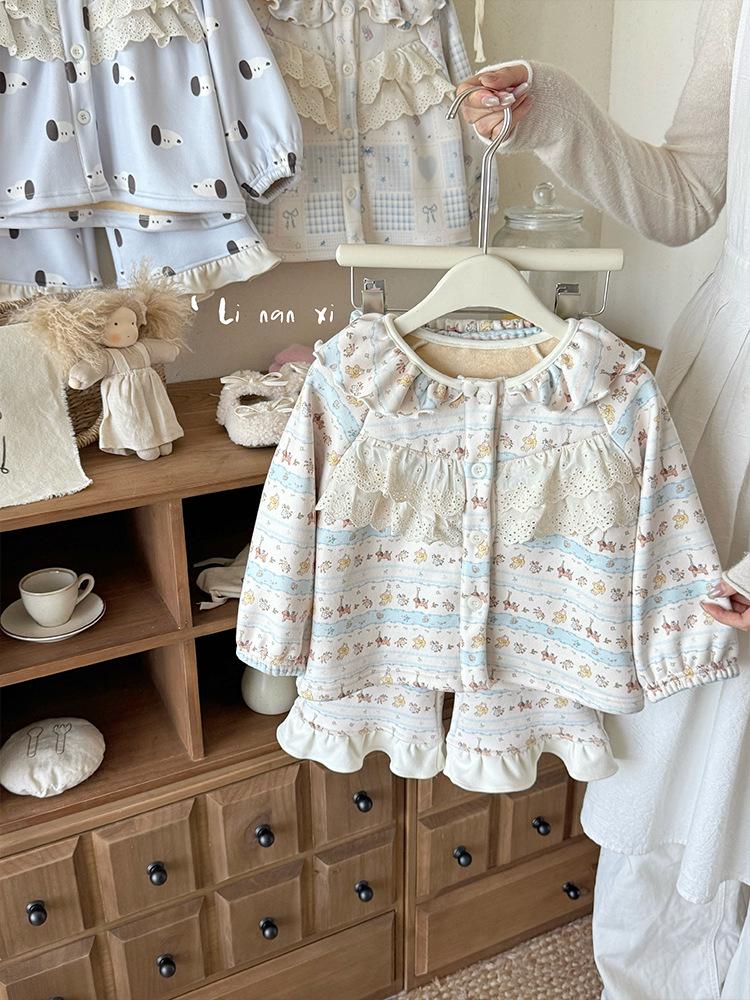 Girls' Winter Pajama Set - Cozy Autumn Homewear for Babies & Kids