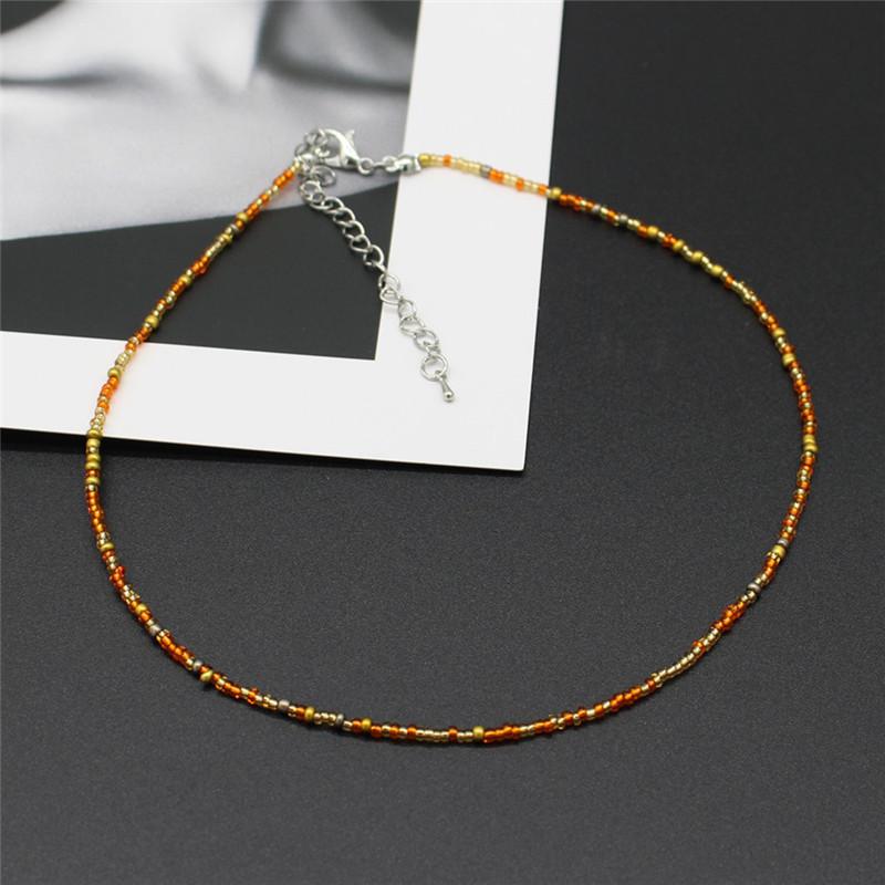 New Korean Sweet Colorful Chokers Collar Boho Seed Beaded Clavicle Necklaces for Women Girls Trendy Jewelry
