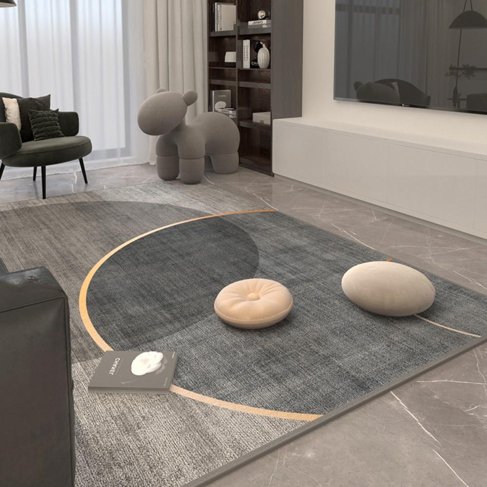 Modern Simple Striped Living Room Carpet Beige Gray Two Color Geometric Pattern Sofa Rug Simple Home Decoration