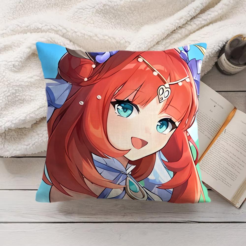 

Nilou Cute Genshin Impact Cushion Cover Silky Short Plush Invisible Zipper Dustproof Sofa Pillow Case For Home Decor 30x30cm