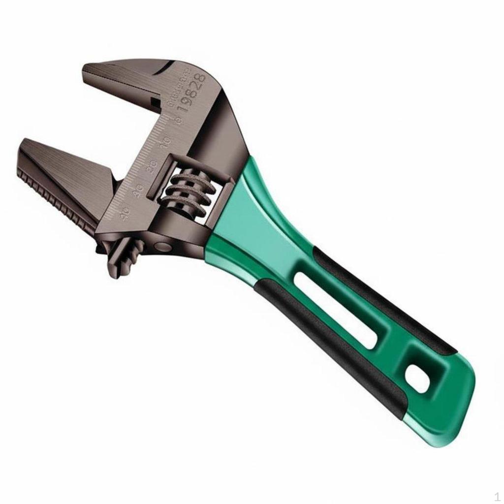 Short Handle Adjustable Spanner Heavy Duty Plumbing Wrench NonSlip Grip Wide Opening