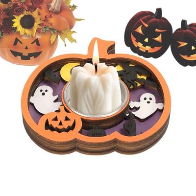 Romantic Halloween Candle Holder 3D Multi-layered Pumpkin Ghost Candlestick Creative Unique Scary Candle Holder Ghost Festival