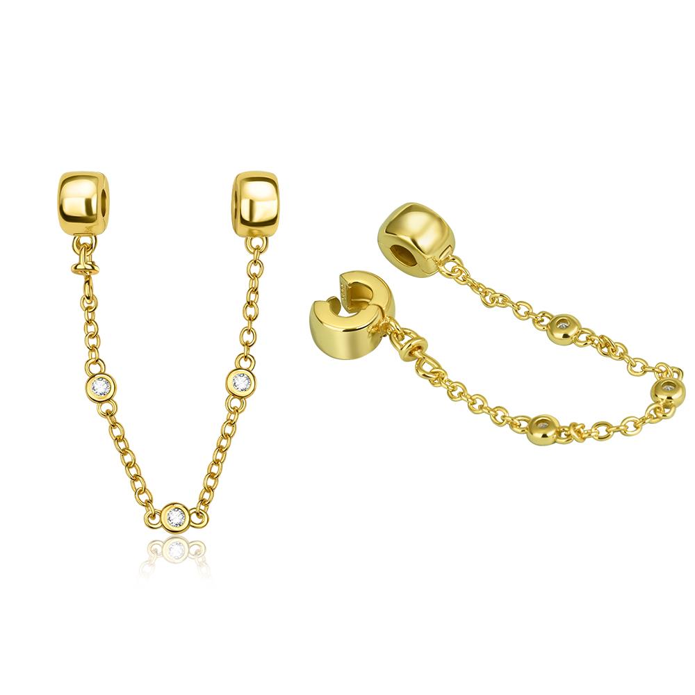 New Copper Cats Dogs Flower Star Moon Heart Safety Chain Necklace Bracelets Luxury Women'S Fine Jewelry Gifts