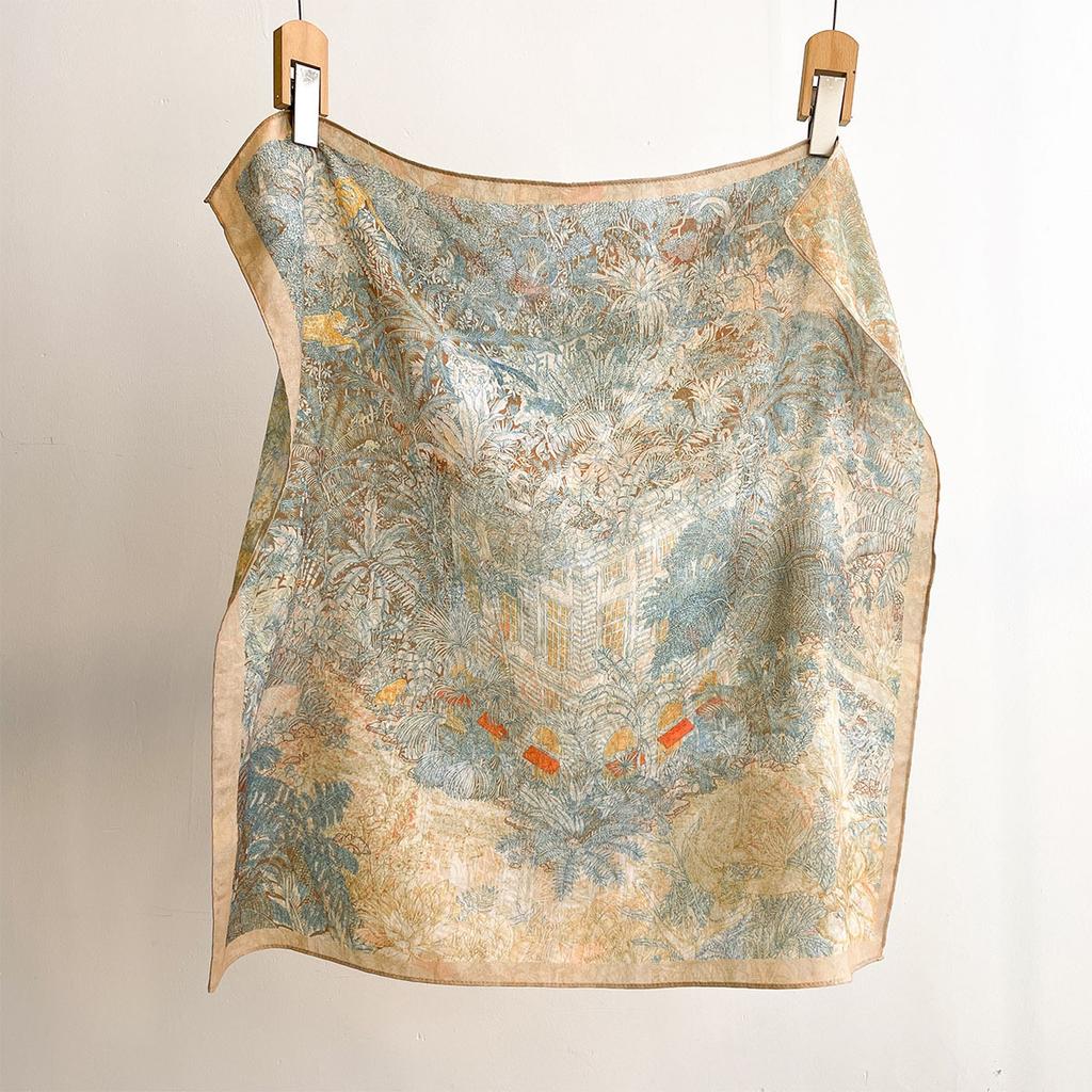 Spring and summer new double-sided cashew flower square scarf multi-color retro silk scarf women's daily age reduction small square scarf