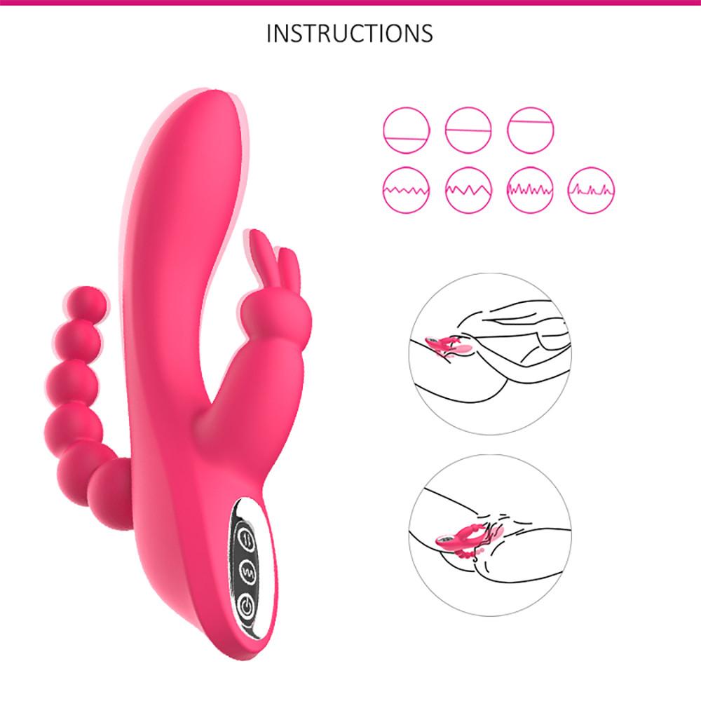 3 w 1 dildo dla kobiet królik wibrator wodoodporny akumulatorowy wibrator analny łechtaczki zabawki erotyczne dla par pomoce seksualne