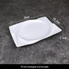 Assiette à dîner rectangulaire en céramique blanc pur