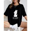 White Oversized T Shirt With Bunny Print And Life Is Better With A Bunny Text For Casual Wear