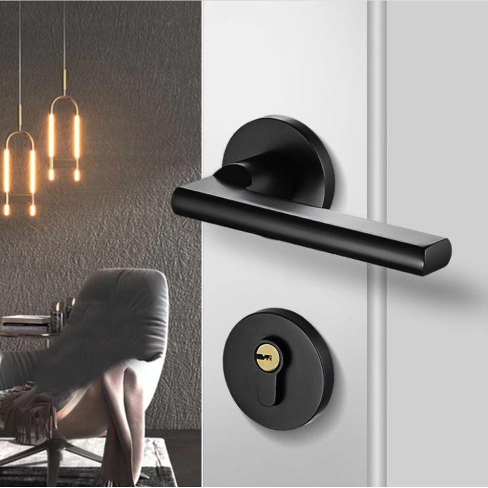 Silent Bearing Door Handle Lock Metal Security Door Handle Mechanical Main Door Lock  Home Hardware