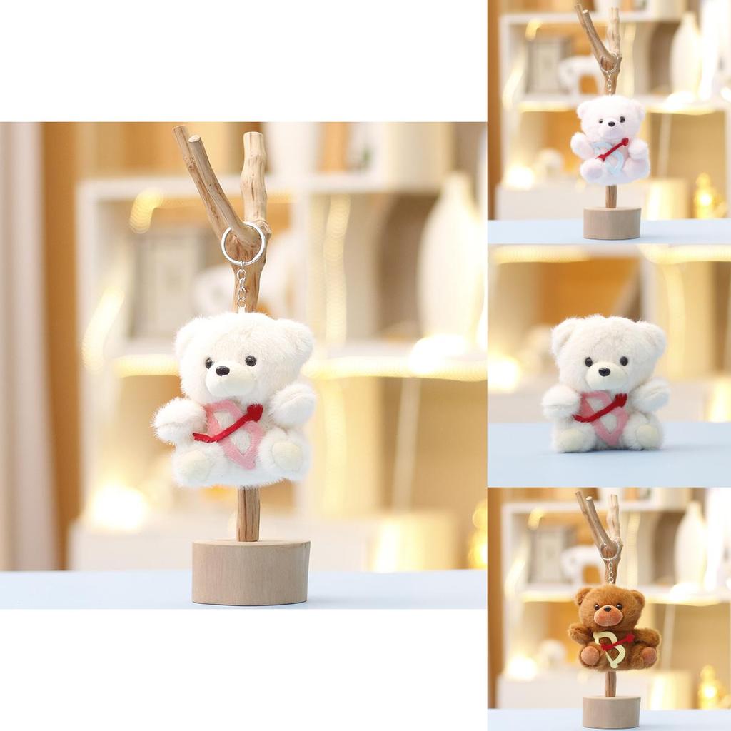 Cartoon Plush Bear Keychain With Soft Short Plush For Girls Gift And Bag Decor