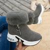 2026New Womens Winter Boots Fashion Platform Wedges Boots Winter Fur Booties Suede Casual Ankle Boot Plush Warm Snow Boots Botas