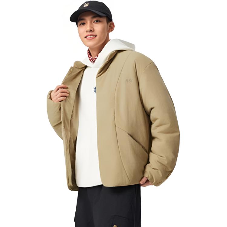Li Ning Sports Trend Series Windproof Water-Repellent Loose Stand-Collar Cotton Jacket Men Jacket AJMV205-4