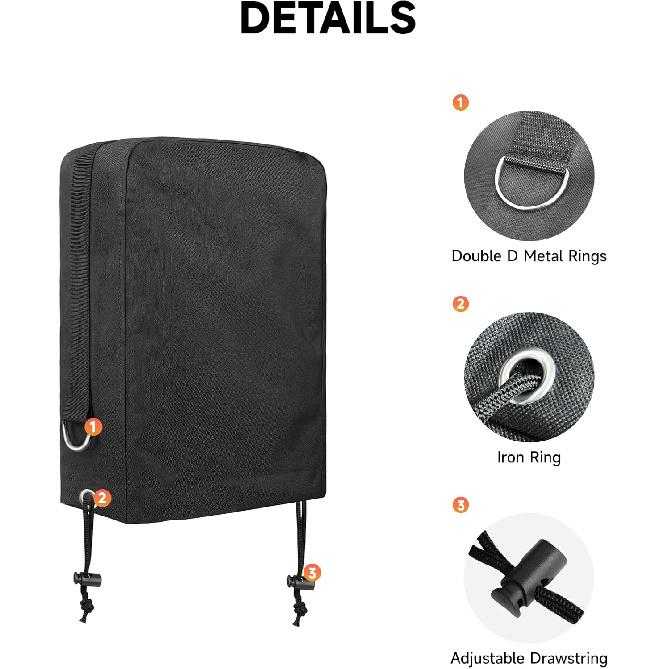 Roastove RV Electric Tongue Jack Cover Waterproof 600D Oxford Fabric Universal Trailer Jack Protective Cover For Outside Camper RV Accessories-Black
