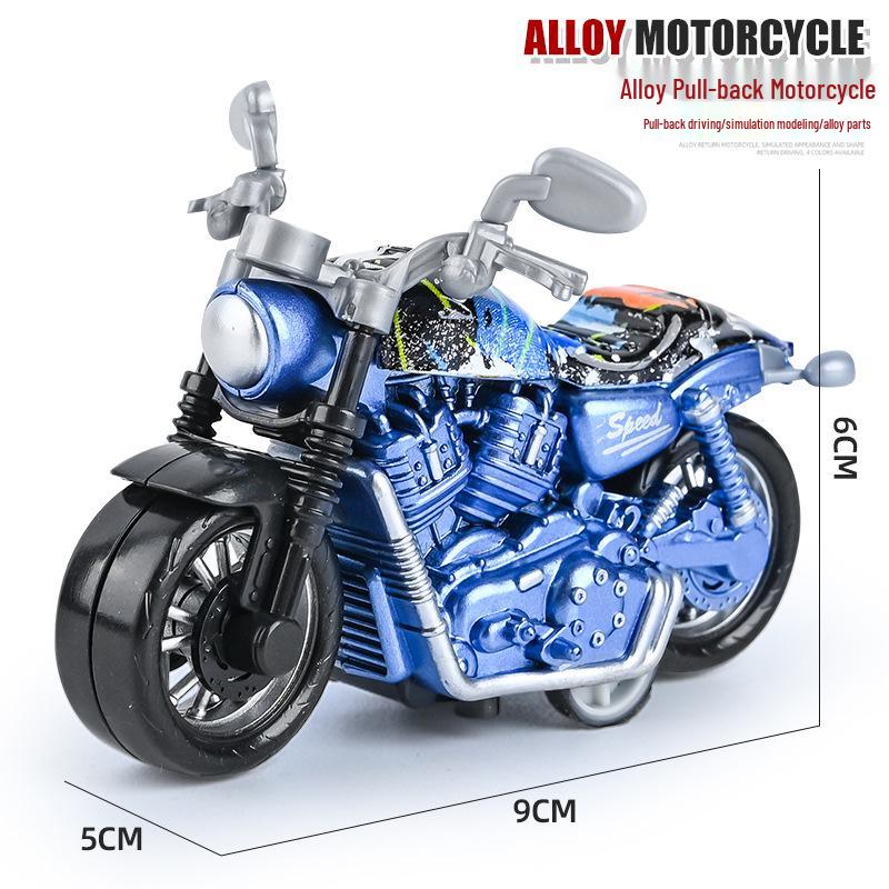 Children's TikTok Influencer Pull-Back Toy: Boys' Motorcycle & Car Alloy Model
