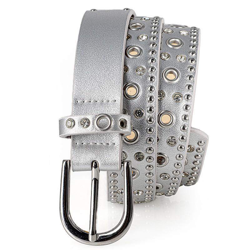 Trend Rivet Belt Heavy Metal Belt Men Women Punk Nightclub Rock Style Jeans Waist Belt Y2K Belt Fashion Decoration Women's Belts