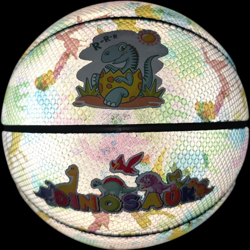 TESIEN Size 5 Kids Dinosaur Reflective Basketball