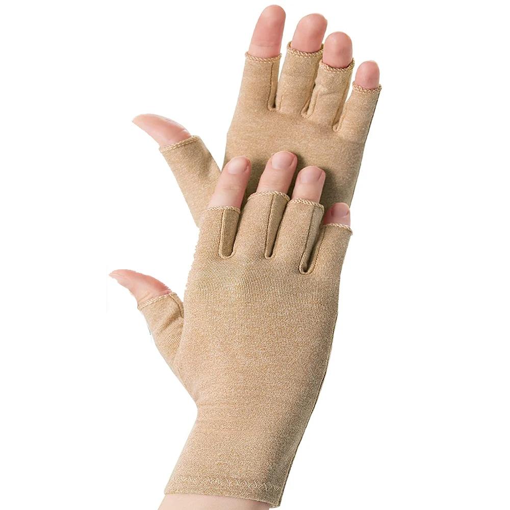 1 Pair Arthritis Compression Gloves Relieve Pain Fingerless Gloves For Women Men Typing Gloves Bulk