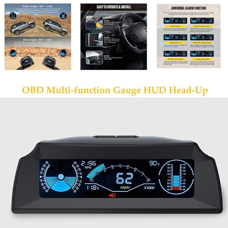 Car OBD Multifunction Gauge HUD Head-Up High Definition Digital Speedometer Universal Vehicle Modiffied Accessories Part