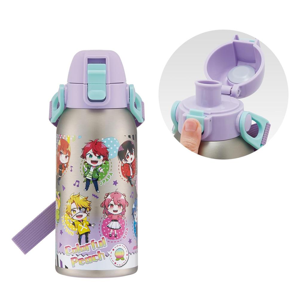 Skater Stainless Steel Water Bottle for Direct Lightweight and Colorful Cooling Sports Water Kids, Drinking, 600ml, Child-Friendly, Peach, 25, Only,