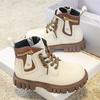 Boy's Winter Boots Fashionable Plush Warm and Casual High Top Cotton Boots Mid-Top Boots Fashion Black Boots