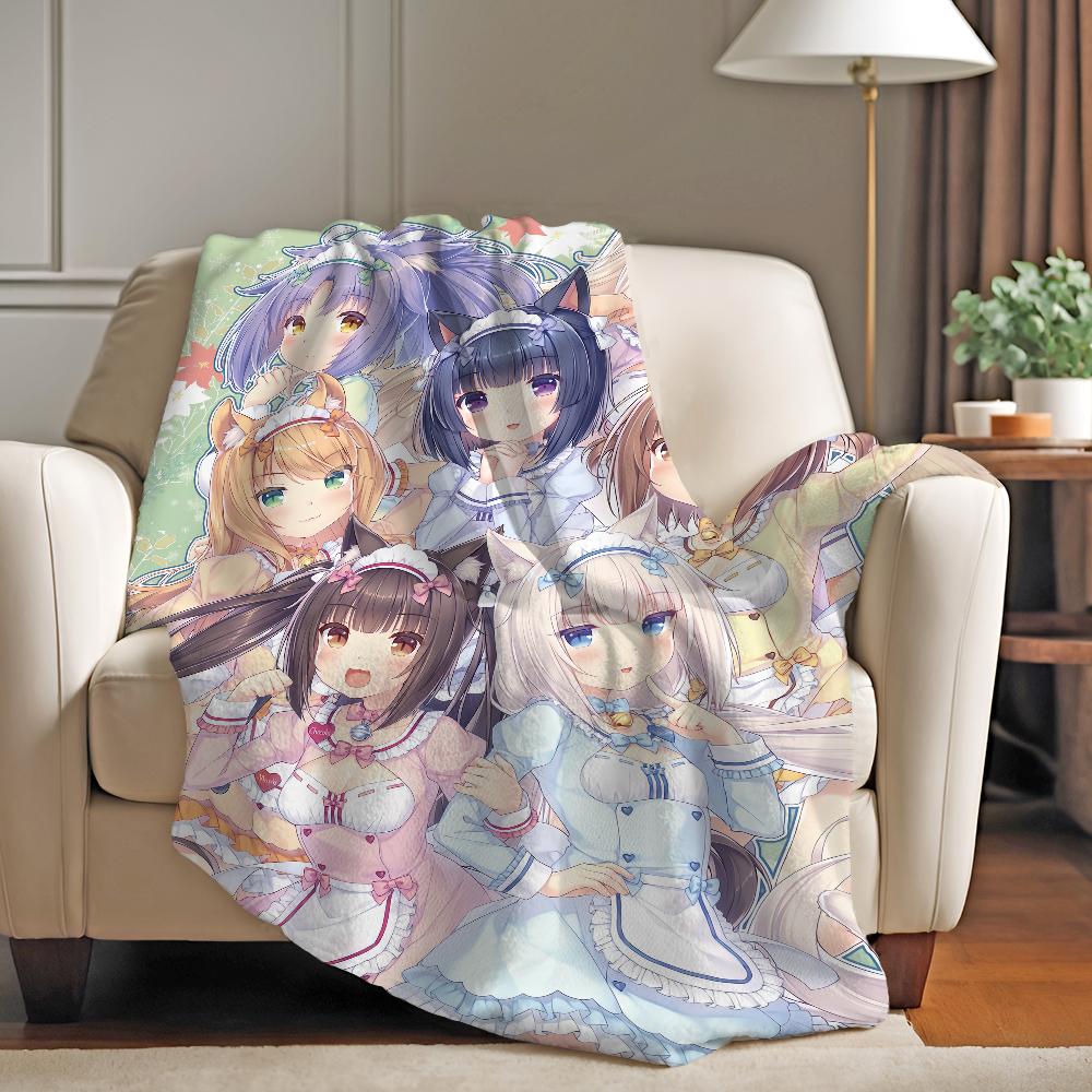 Classic Lovely N-Nekopara Girl Blanket Warm Soft Suitable For Bedroom Sofa Bed Living Room Office Travel Camping Gifts