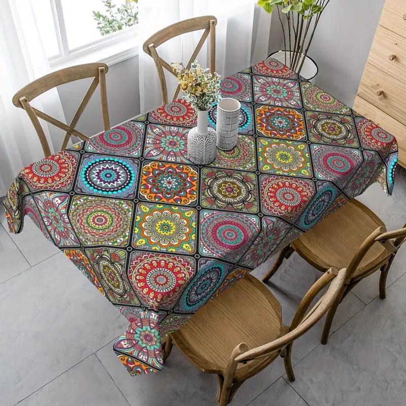 Boho Mandala Rechthoekige Tafelkleed Keuken Eettafel Decor Herbruikbaar Waterdicht Tafelkleed Feest Bruiloft Decoraties 100x160cm