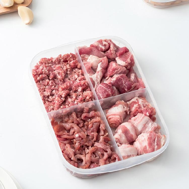 4 Grids Food Container for Foods Spice Storage Bin with Sealed Lid for Fresh Kee