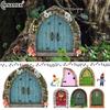 Figuritas de Estatuas de Puertas de Hada en Miniatura para Arte de Jardín Exterior Decoración de Árboles de Jardín Accesorios Con Diseño Grabado Puerta de Jardín de Hadas