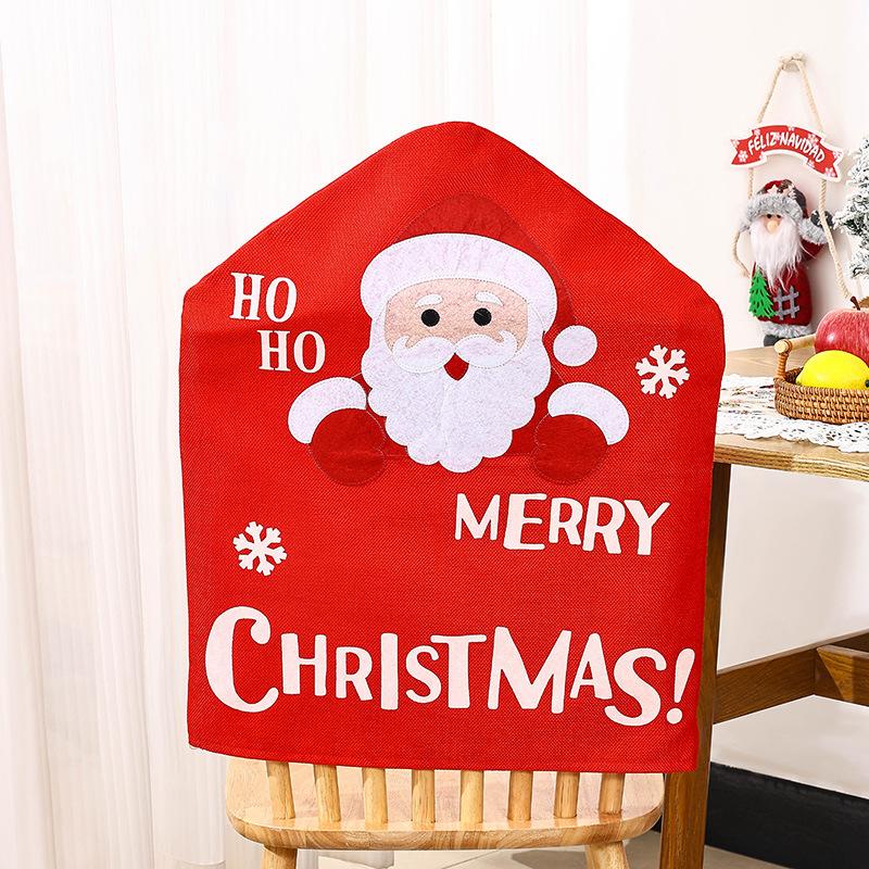 Christmas Decorations Cartoon Santa Claus Snowman Chair Cover Hoho Doll Chair Cover Dining Table Christmas Decoration