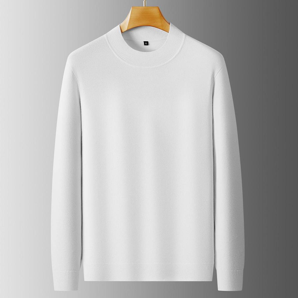 2025 Men's Casual Plus Size Round Neck Knit Sweater - Loose, Warm, Autumn/Winter Edition.
