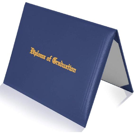 GraduatePro Imprinted Diploma Cover 8.5 x 11, Leatherette Padded Certificate Covers, Graduation Document Holder Letter Size, Black