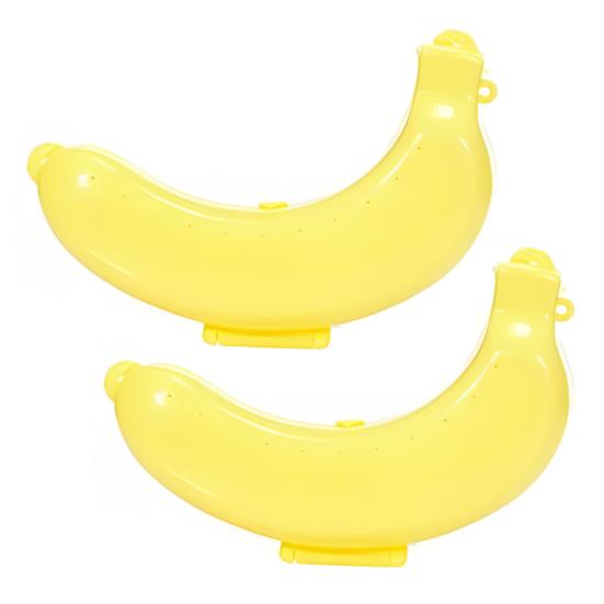 2PCS Banana Storage Box Food Grade Plastic Banana 2pcs жёлтый
