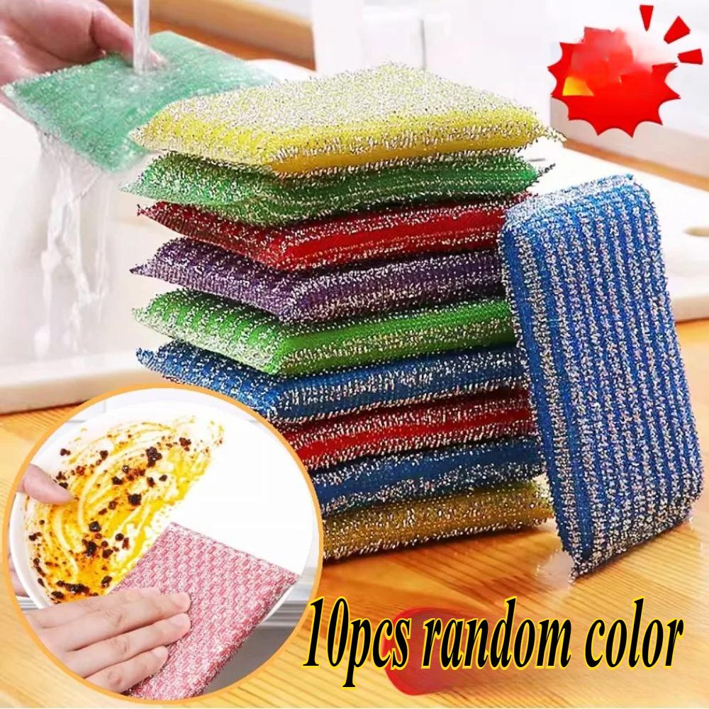 5/10Pcs Double Side Dishwashing Sponge Non Scratch Scouring Sponge Pan Pot Wash Sponges Home Kitchen Thickened Dish Cleaning Sponge Rags