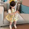 Mädchen Blumenkleid Frische Landschaft Zitrone Prinzessinkleid Baby Mädchen Internetberühmt Sommer Outfit