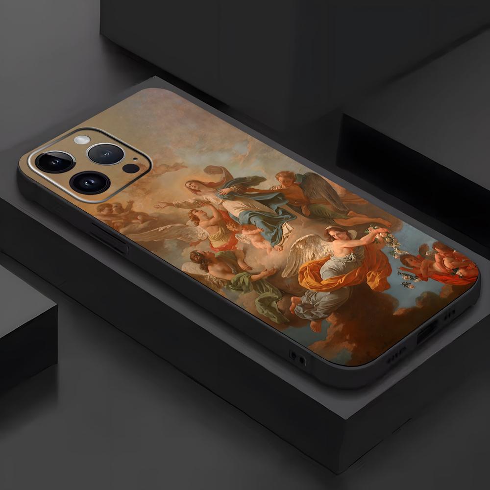 Renaissance Art Paintings  Phone Case For iPhone17 16 16e 15 14 13 12 11 Plus Mini Pro Max Soft black Shockproof Cover