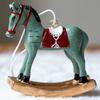 2Pcs Christmas Tree Hanging Ornament Resin Horse Figurine Hanging Decorations For Mantels Tabletop Holiday Decoration