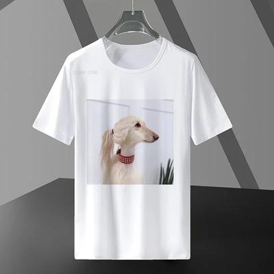 Handsome Dog Lazy Style Kawaii Graphic Y2k Tees Plus Size Lightly T-Shirt Simple Leisure Tops Adult Levity Short Sleeves Shirt